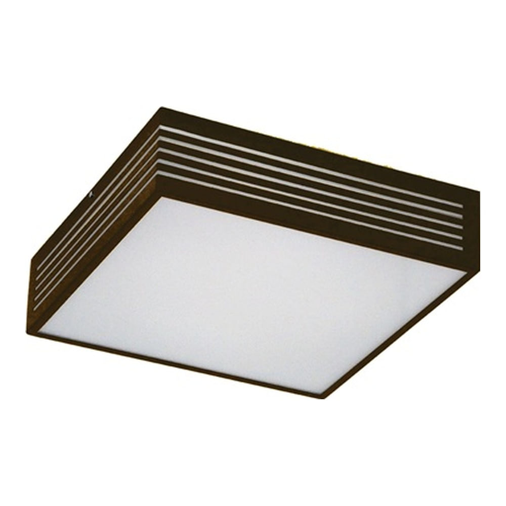 Plafon em Alumínio para 3 Lâmpadas Rasgo 35x35cm Café